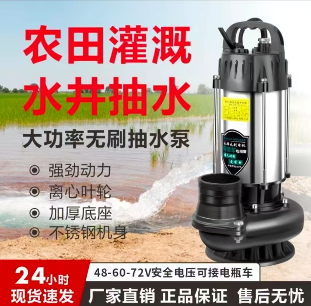 【电动车】1800W3寸电动车纯铜无刷永磁直流潜水泵48v60v72v电动车
