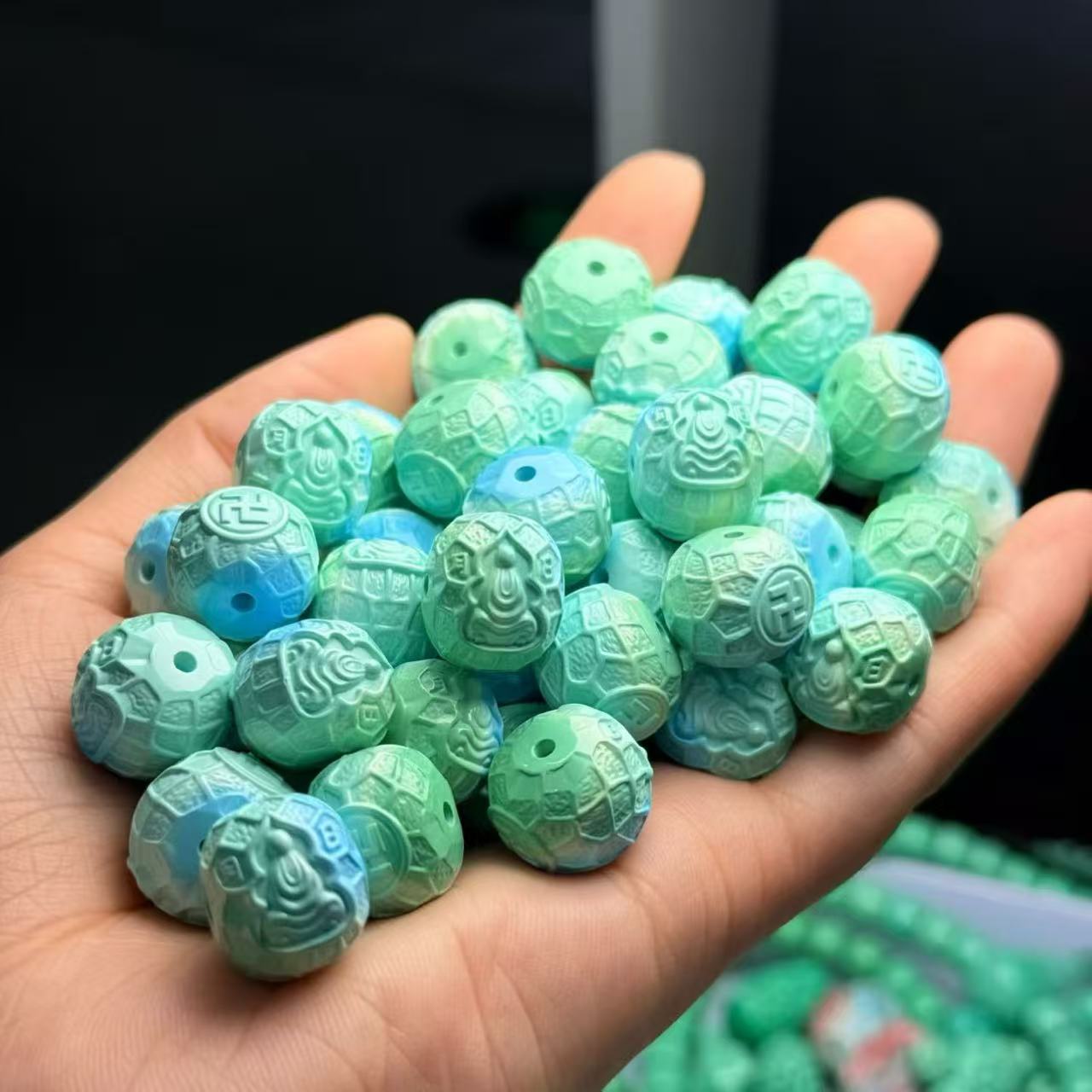 雕刻云纹回纹转运扭扭珠用于各类配饰