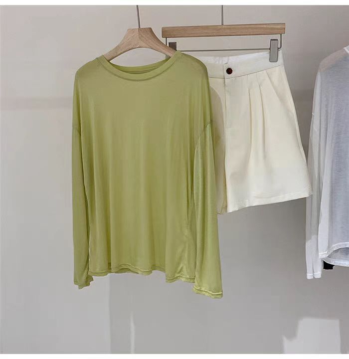 静姐  新款百搭圆领舒适长袖上衣 25127