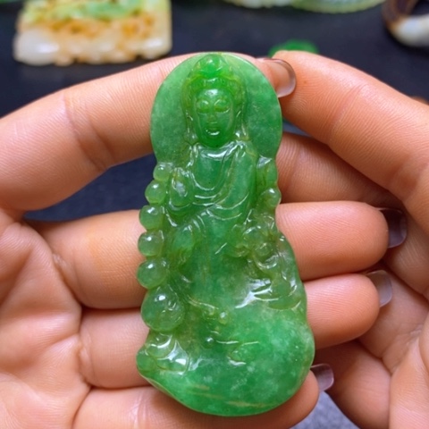 白玉菩提吊坠摆件