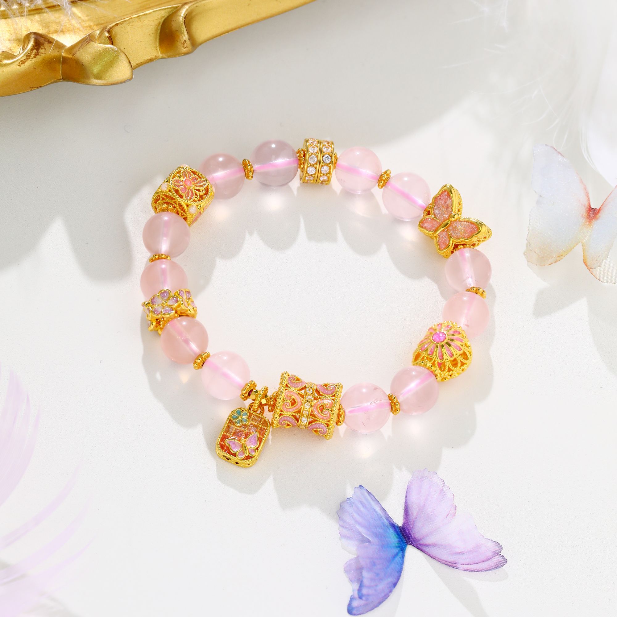 现-【桃花朵朵开手串】 足金999手串