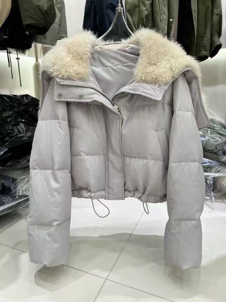 曼曼【羽绒12241】冬环保大翻领羽绒内胆羽绒服外套