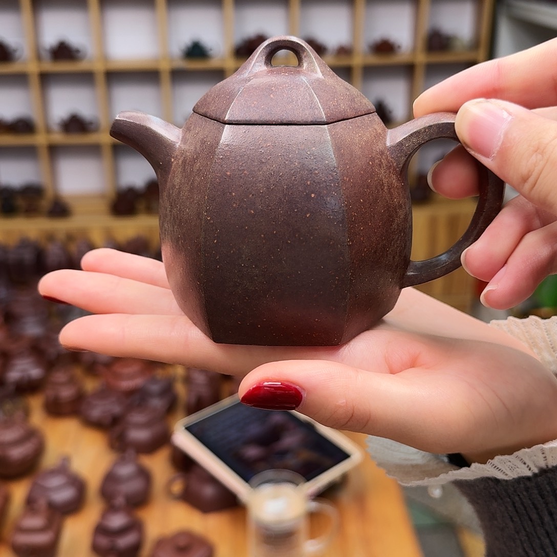 紫砂茶壶紫砂壶六方秦权200cc
