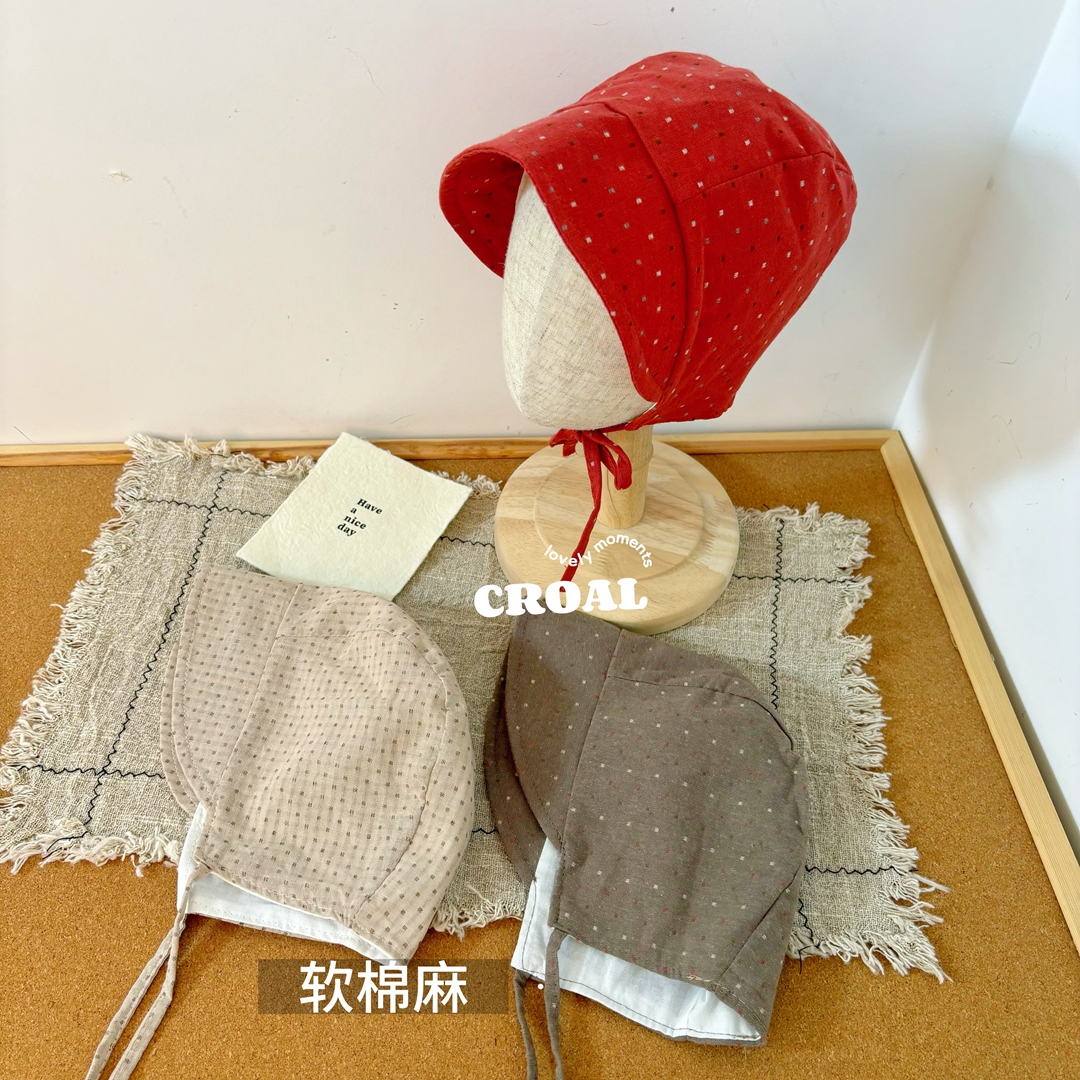 春秋季婴幼儿帽子宝宝宫廷遮阳帽男童女童可爱护耳帽纯棉麻胎帽