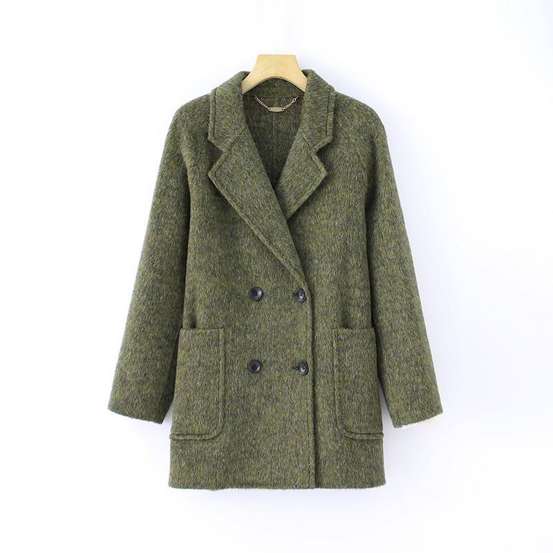 双面呢时尚气质高级感羊毛大衣秋冬中长款毛呢外套25025-6