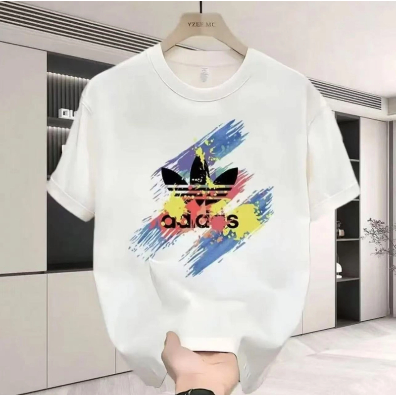 重磅新疆长绒棉夏季短袖男女休闲透气圆领印花纯棉T恤 涂鸦