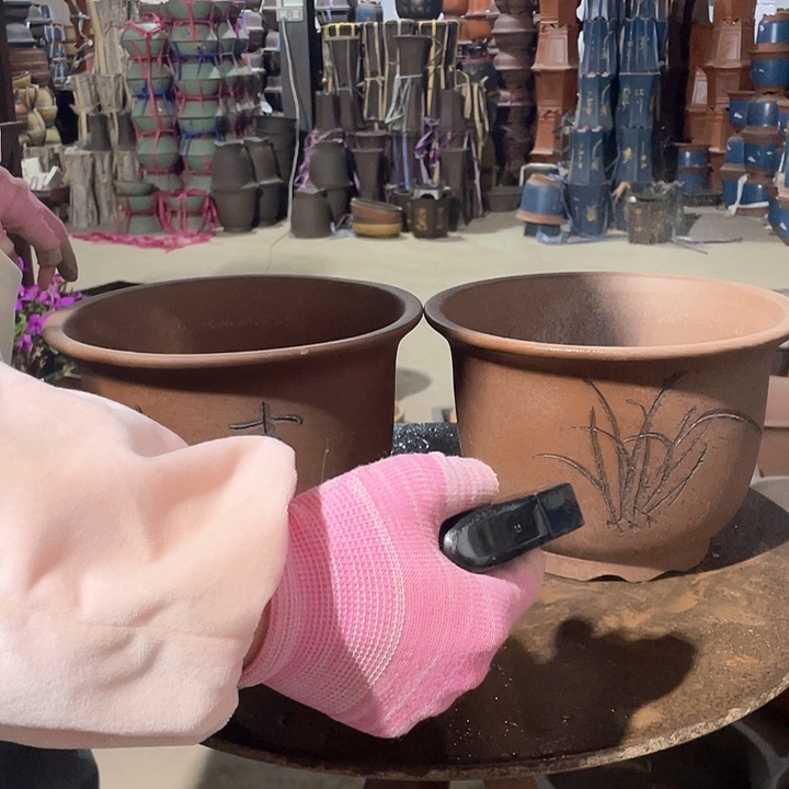 紫砂20/20平角金钟花盆