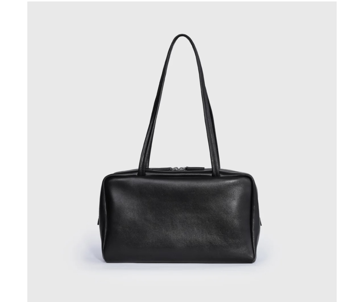 B224羊皮ROW风腋下保龄球款麂皮小牛皮腋下女包