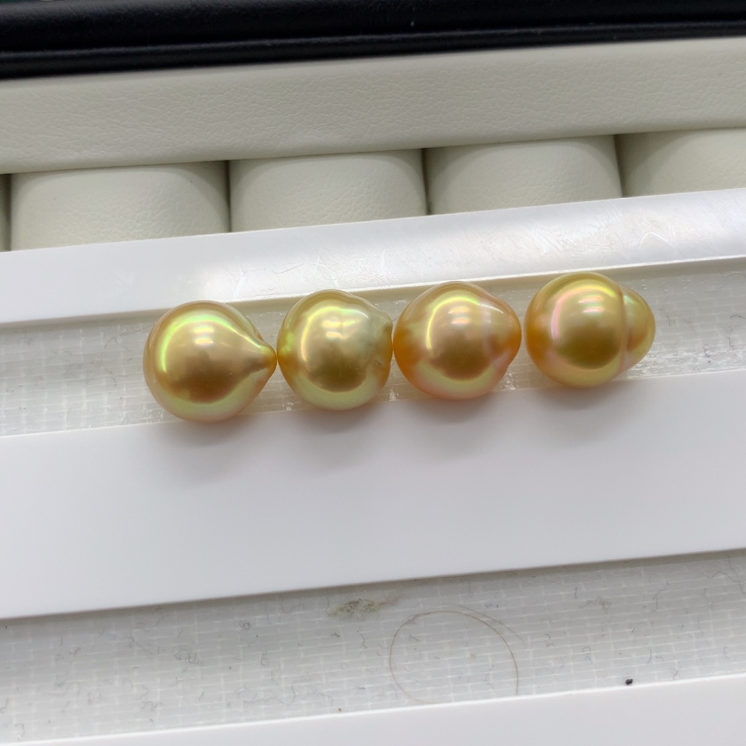 海水珍珠裸珠南洋金珠裸珠4颗10+点位