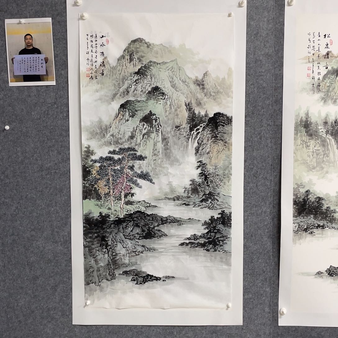 国画丝**蚕四尺画芯作品