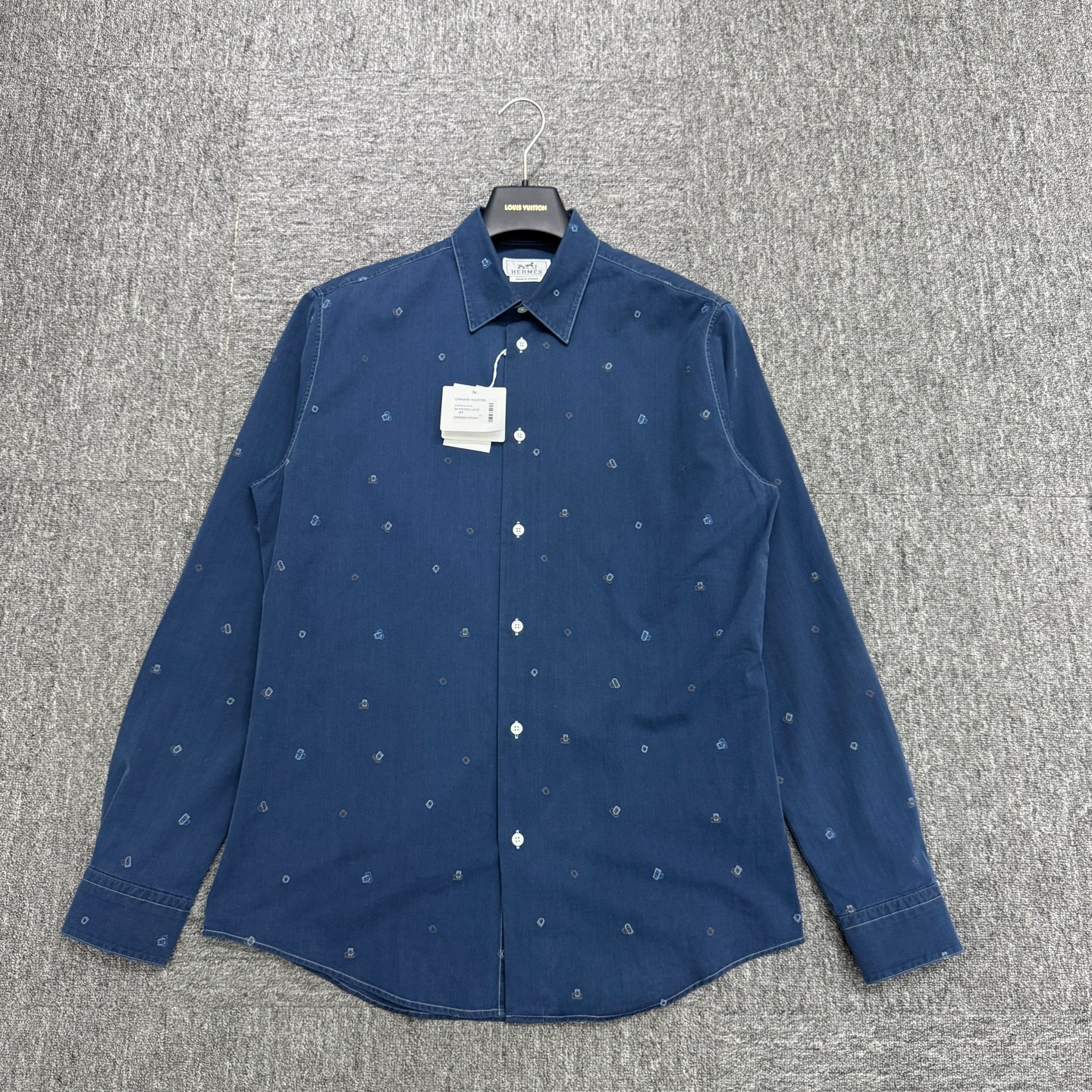 未使用 Hermes/爱马仕 编码15350 Hermes 锁扣满印牛仔衬 41码