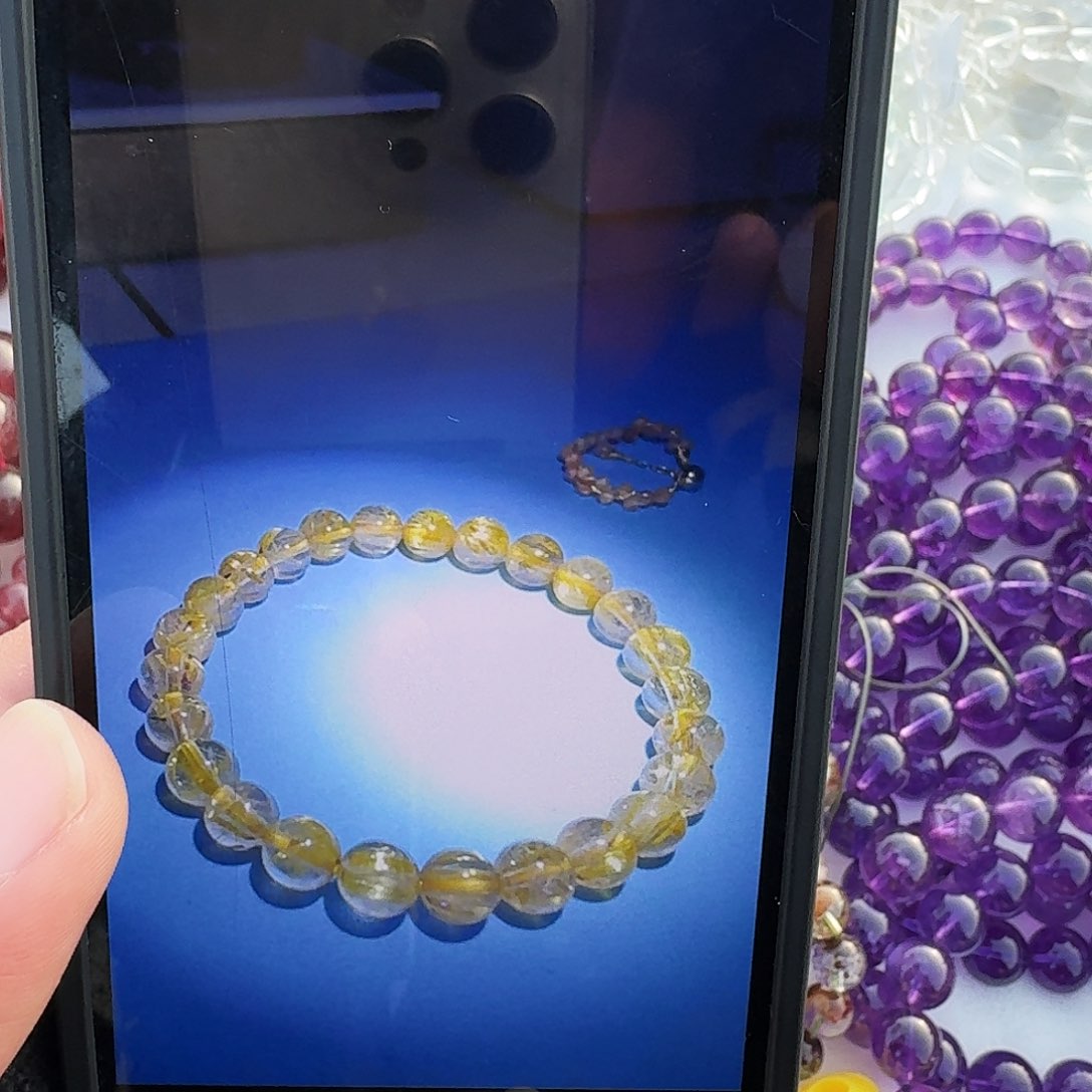 水晶钛晶手串未镶嵌@***羊