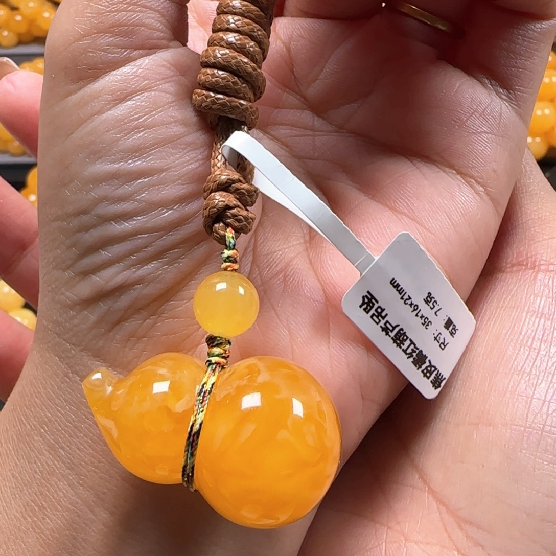 裸石蜜蜡未镶嵌.****.焦皮橘妖花葫芦