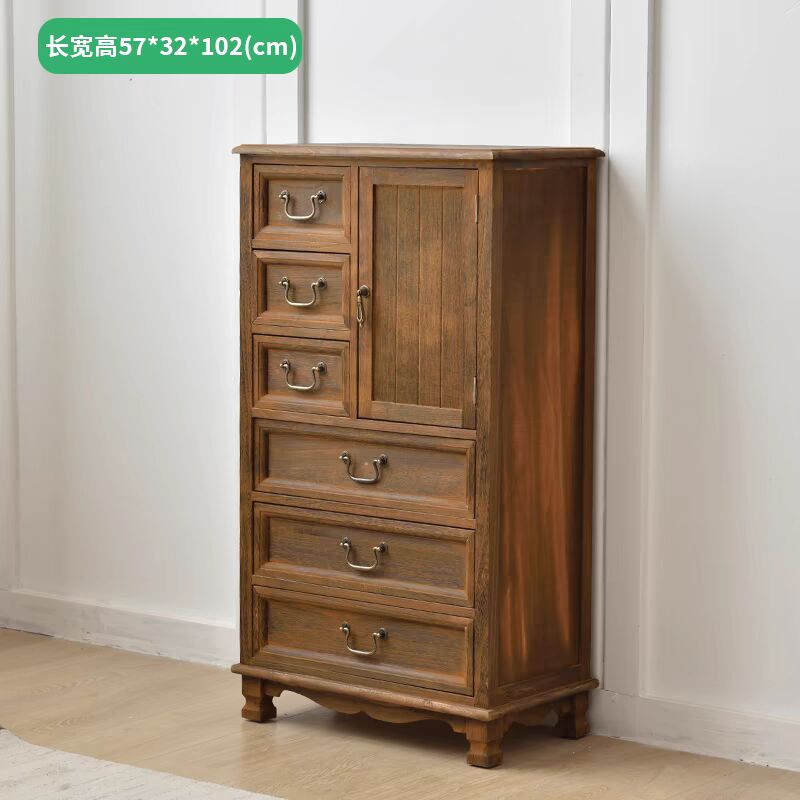 美式乡村实木斗柜复古抽屉式柜子客厅收纳抽屉装饰