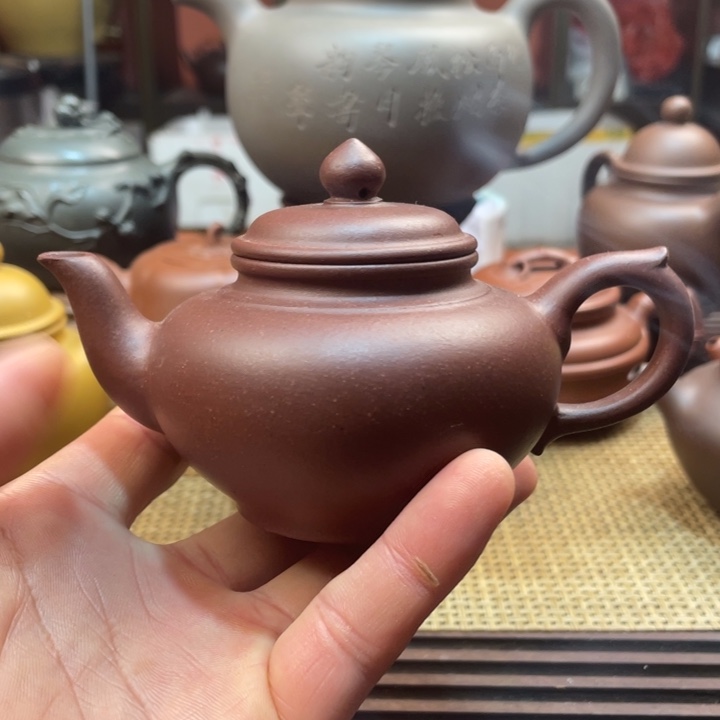 茶壶紫砂紫泥笑英手工制作