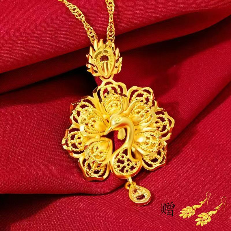  【王大气专属】经典大气厚重孔雀吊坠赠耳坠合金