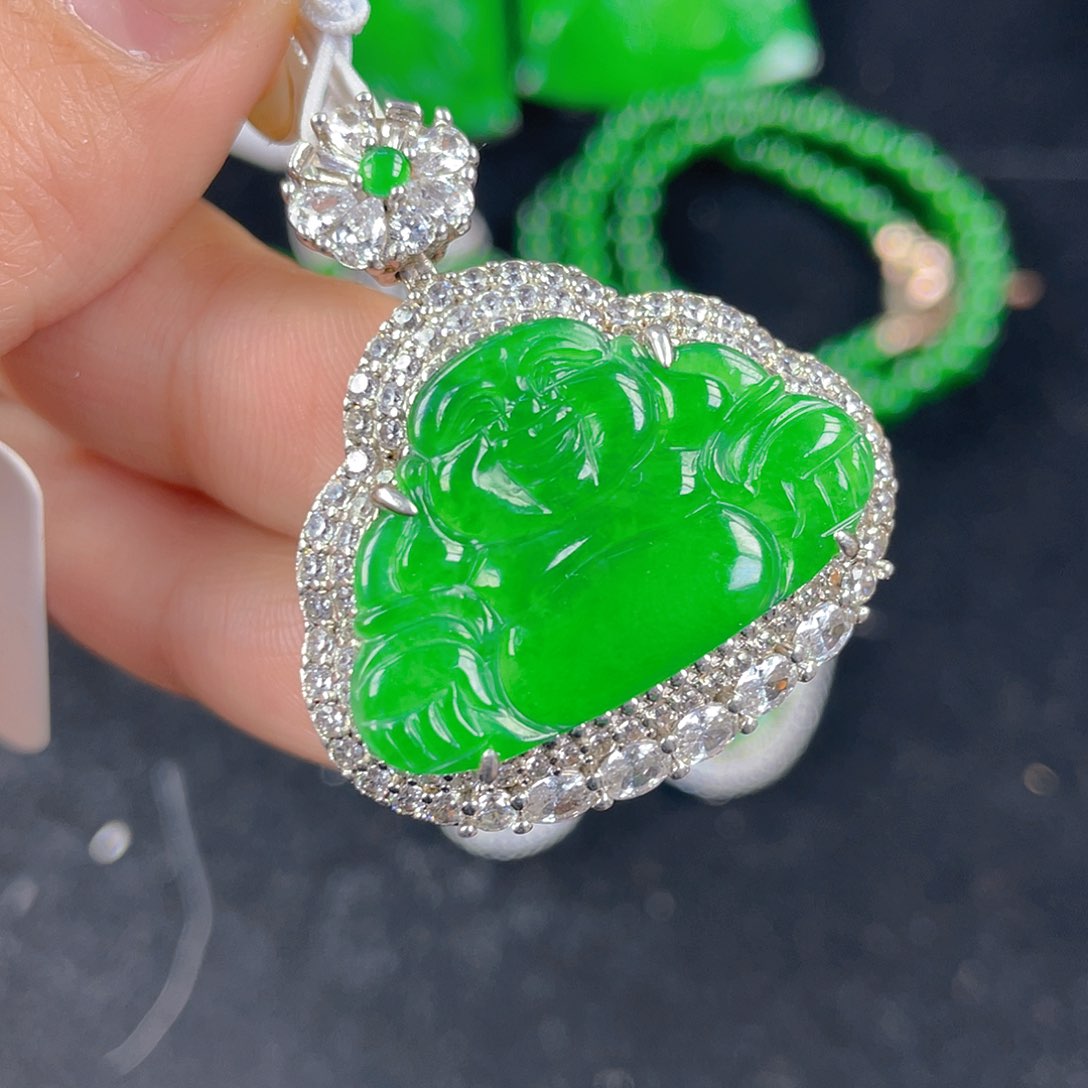 翡翠吊坠(不含链)银S925镶嵌