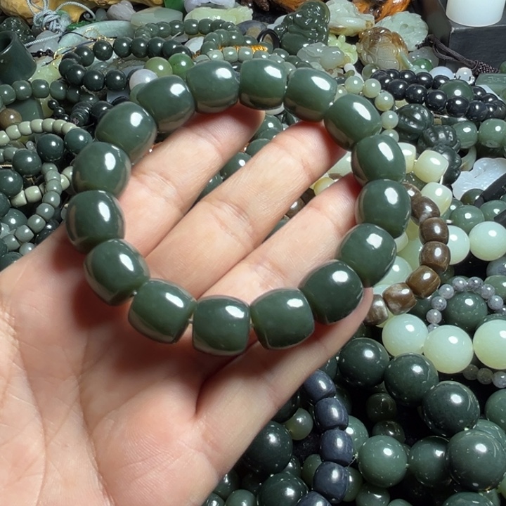 和田玉手串未镶嵌14