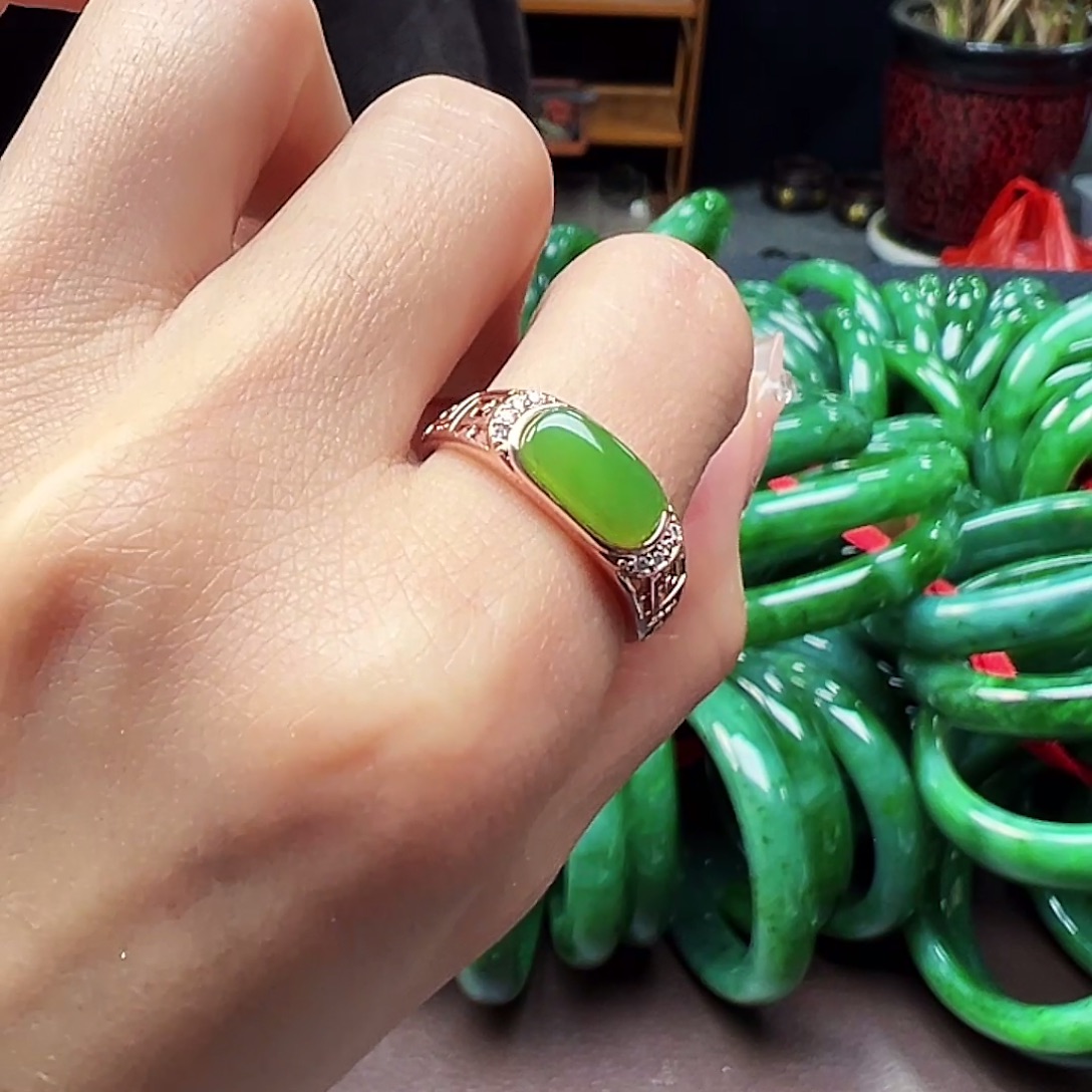 和田玉（碧玉）合金戒指