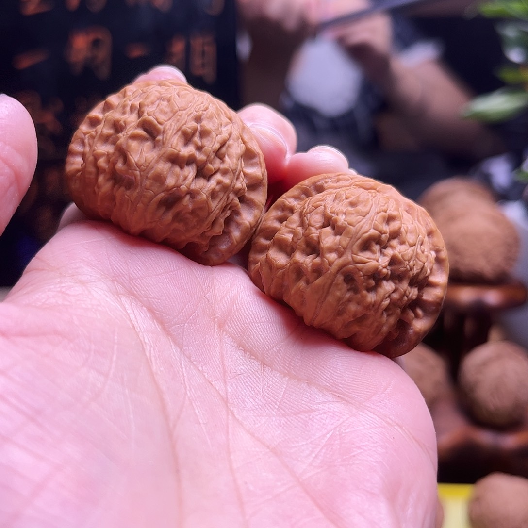 上***瘾把件文玩核桃36尺白狮子23