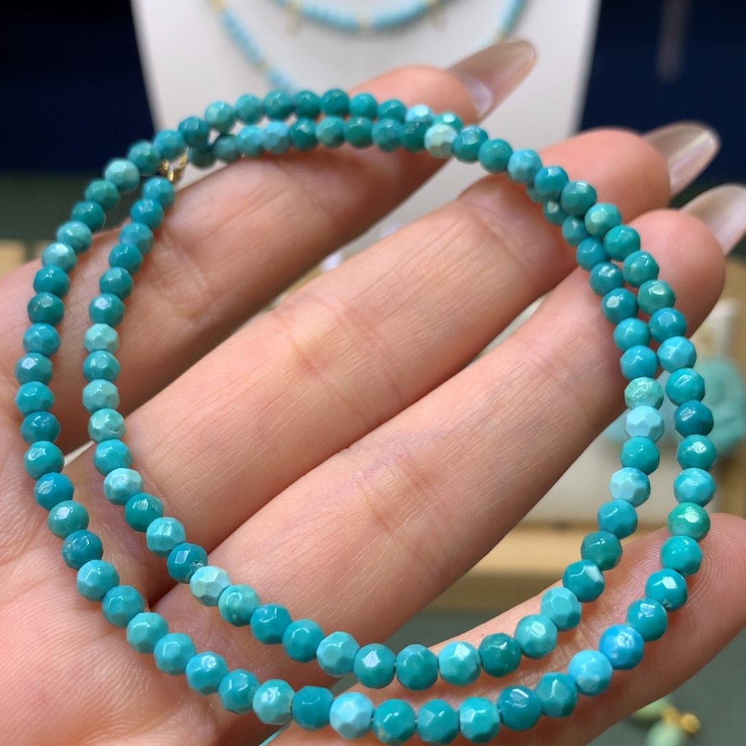 绿松石项链18K金镶嵌