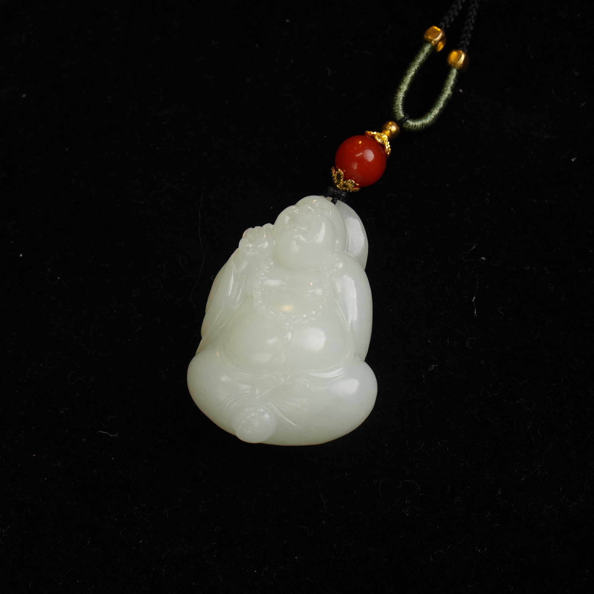 【民国】白玉弥勒佛挂坠（重39g）QTY529