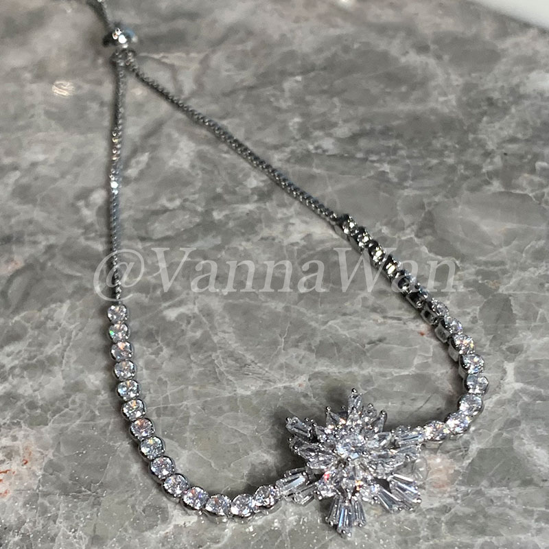 铜合金手链 瑞士初雪.冰晶雪花轻奢手链