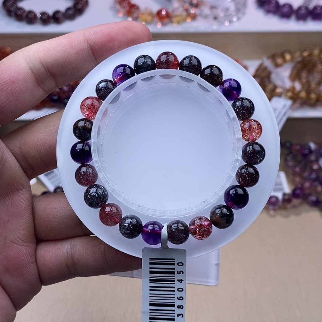 水晶手链未镶嵌黑加仑超七8m+