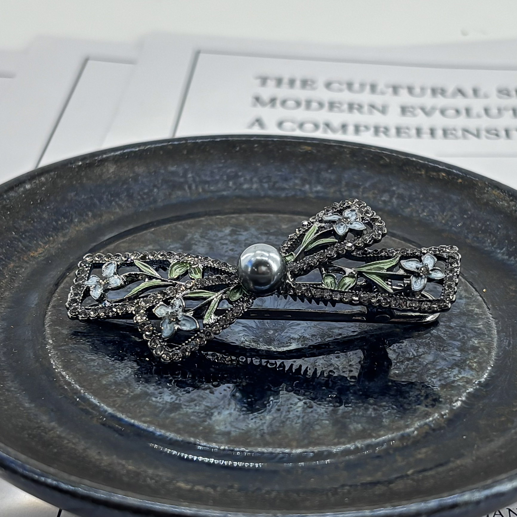 1079珍珠蝴蝶压夹