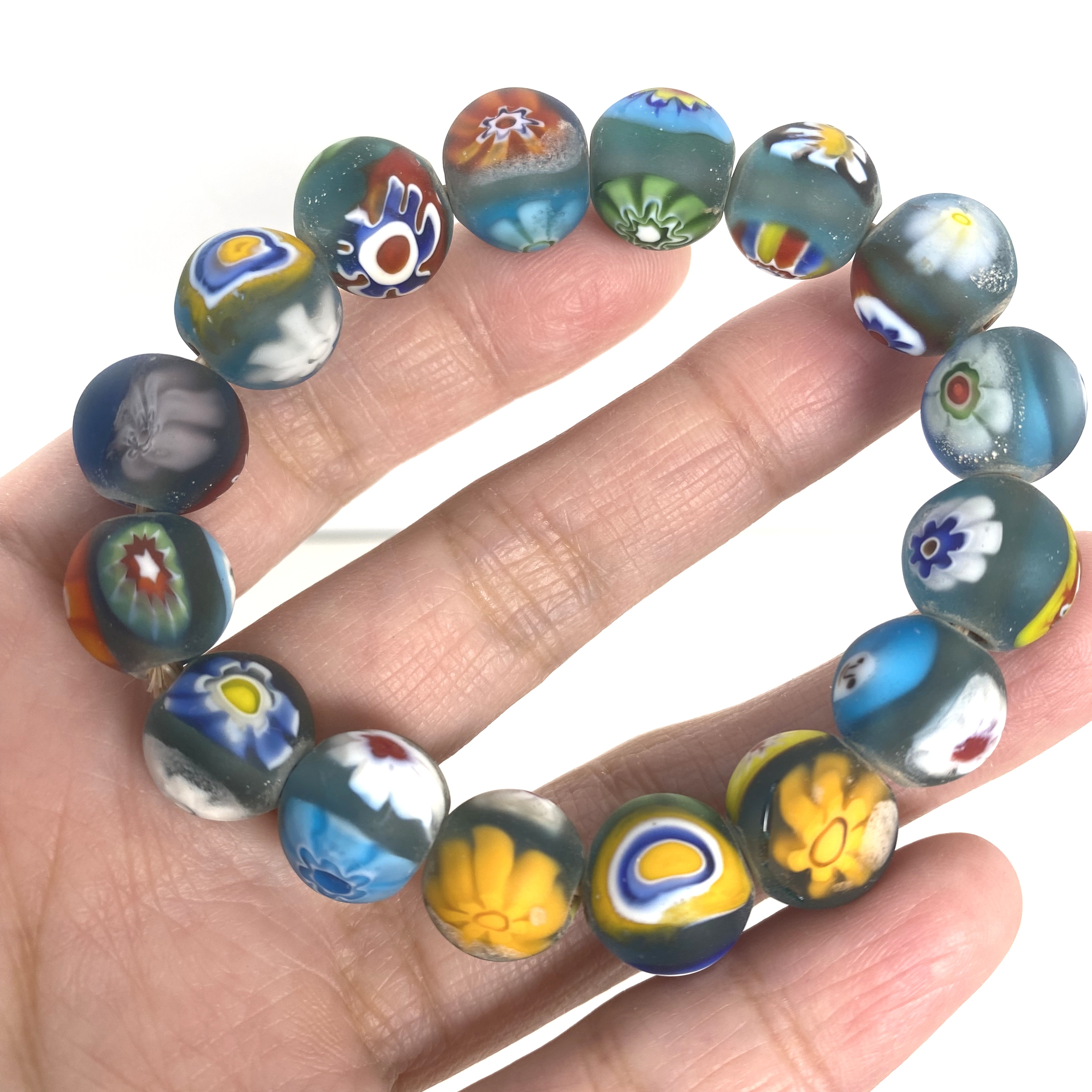 老琉璃磨砂千花琉璃珠手串