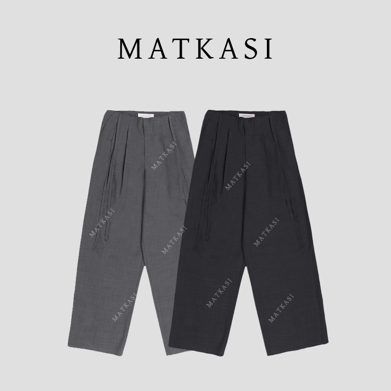 MATKASI 设计感时尚气质百搭日常出街绝美肌理感毛边直筒裤