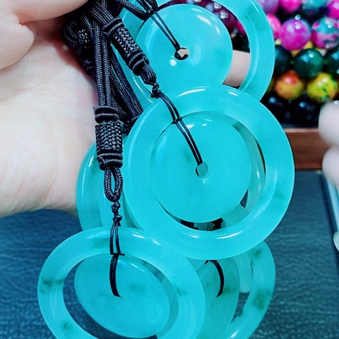 玛瑙未镶嵌手饰绿飘花同心圆