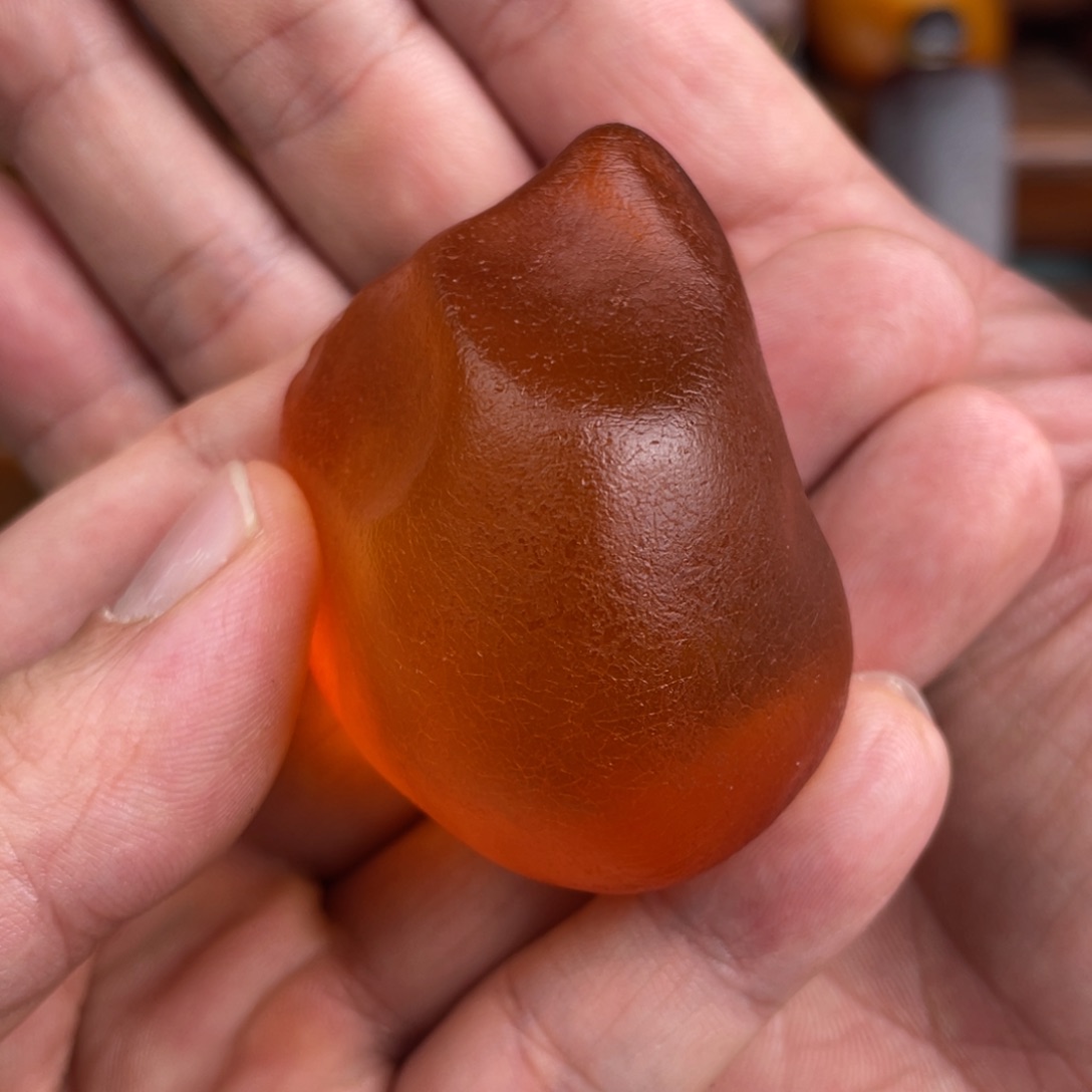 定制琥珀未镶嵌蜜蜡原石手把件