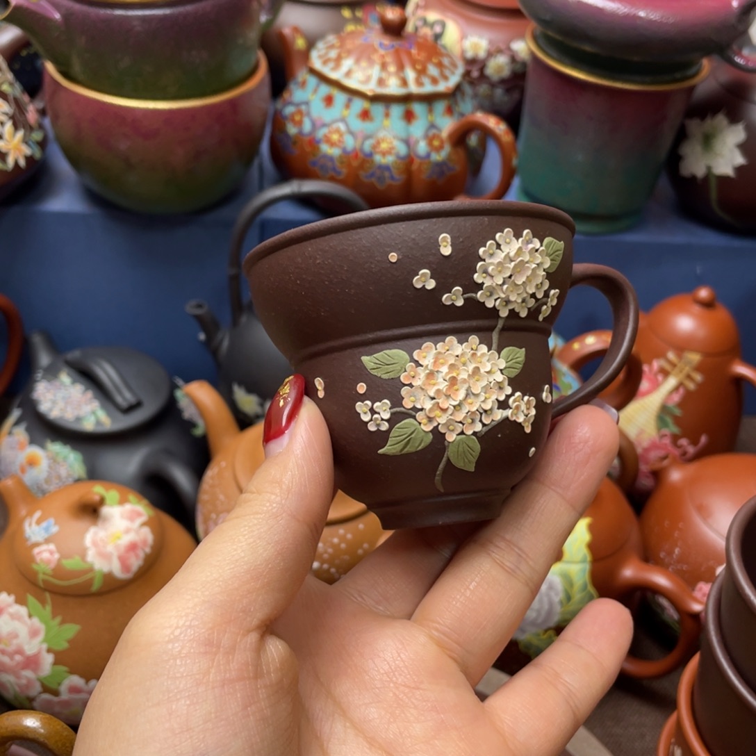 茶杯红泥紫砂主人杯100cc