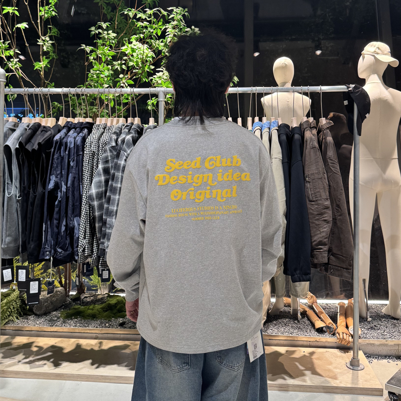 秋季新款字母长袖T恤圆领常规款日常休闲百搭LF25240