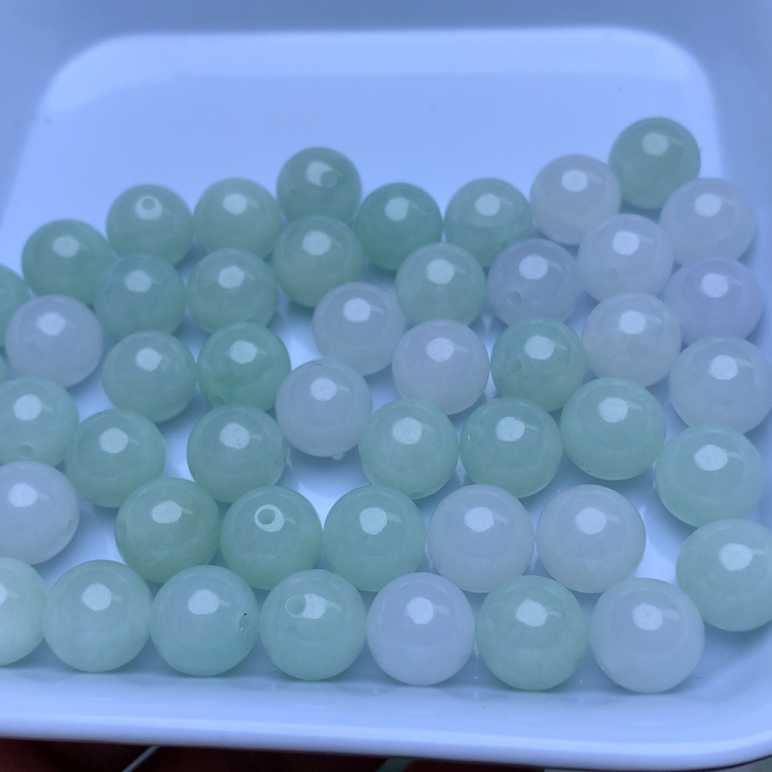 【闪购商品】翡翠手链未镶嵌卡10冰绿白3个