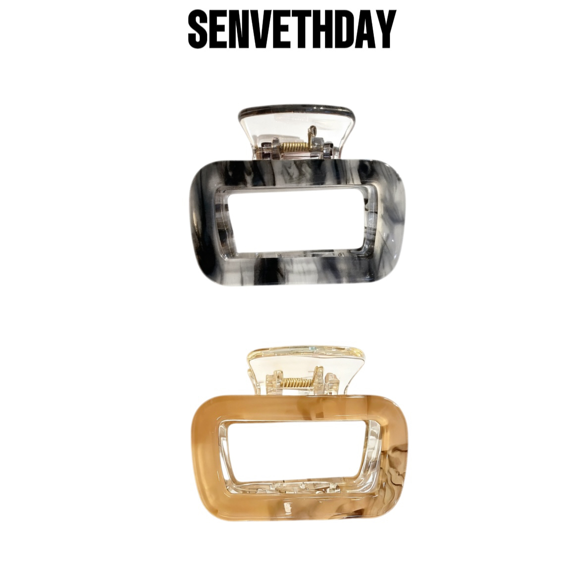 Senveth Day水墨画方形抓夹 简约百搭小众气质