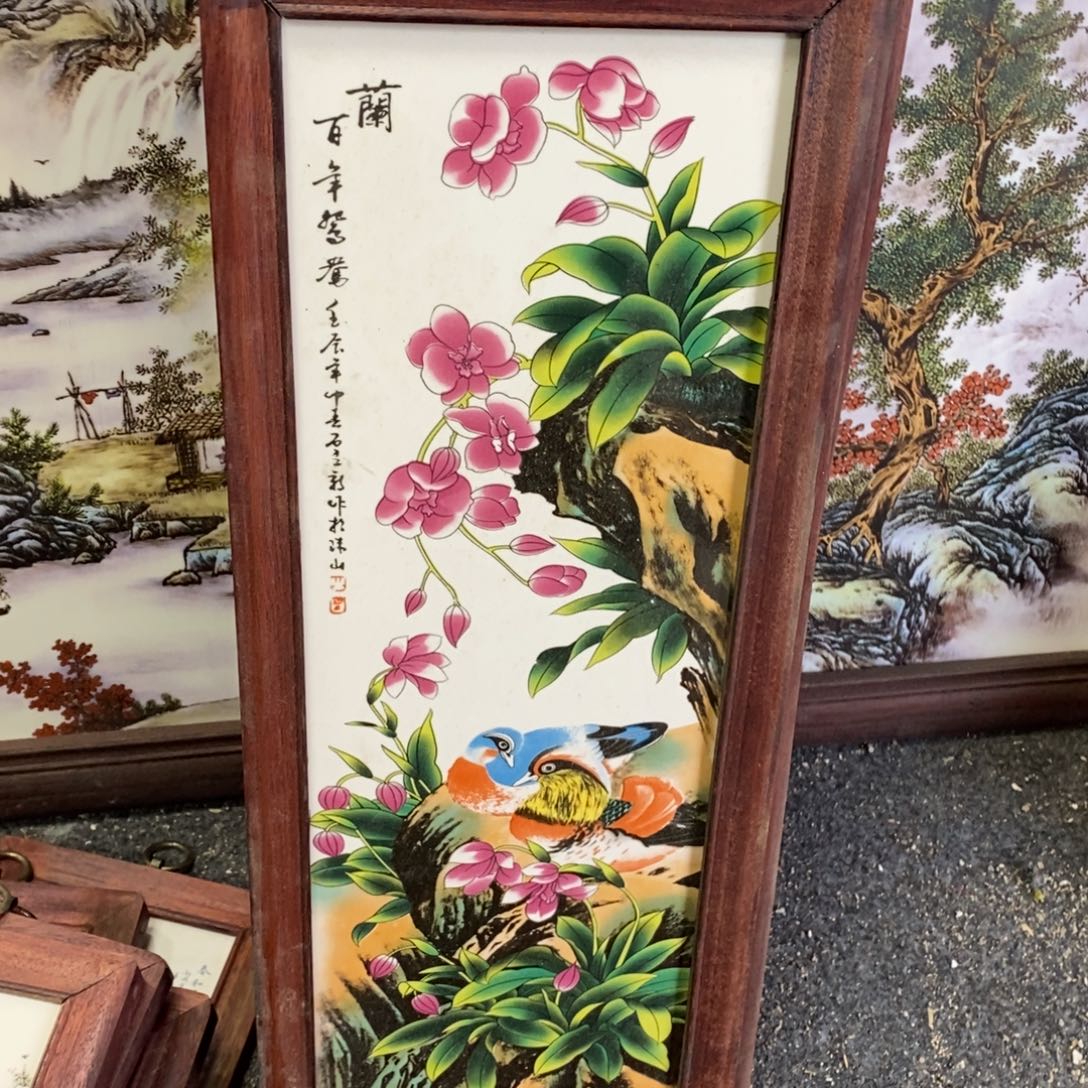 瓷片53*21*1景德镇瓷板画柴窑烧制