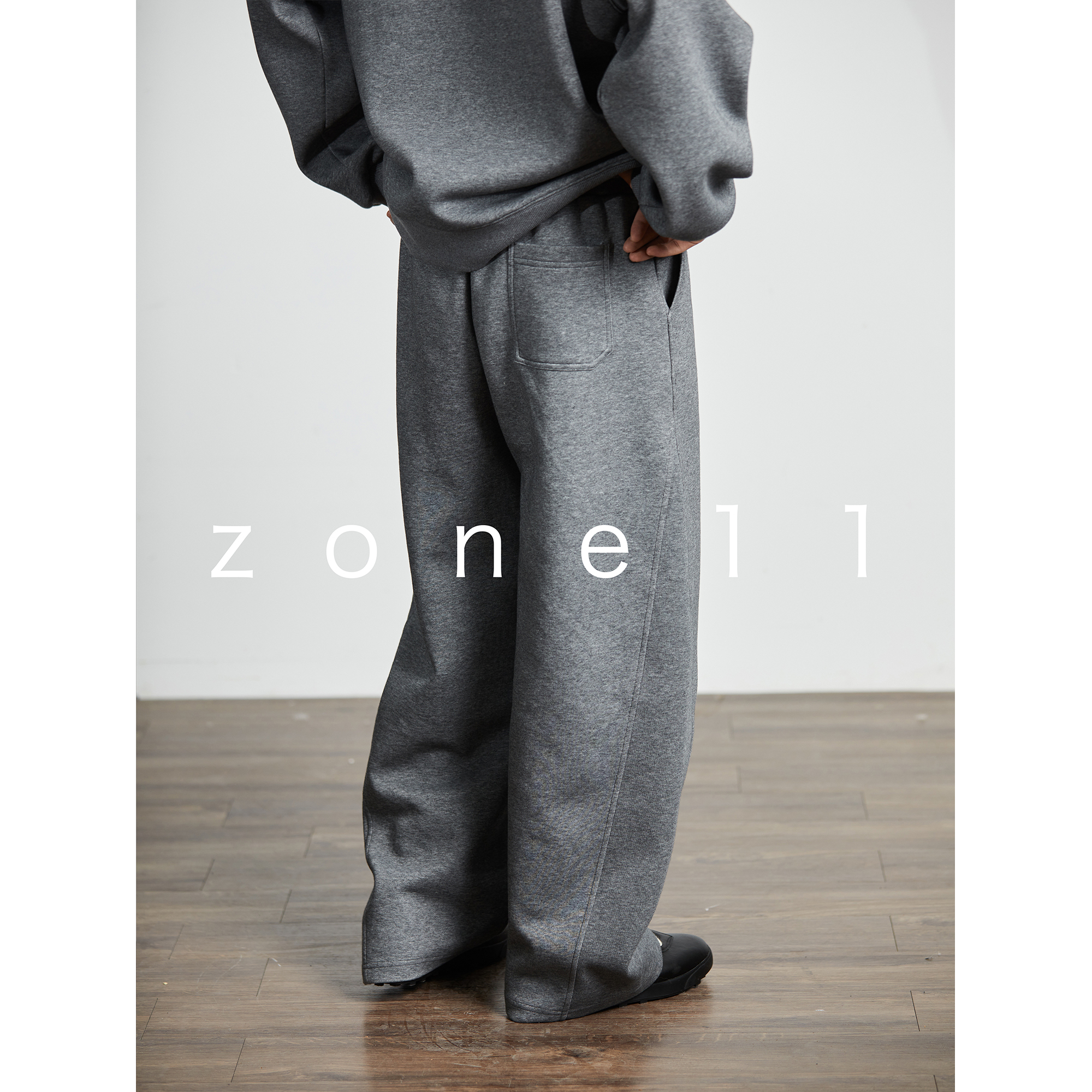 Zone11秋2025「cleanfit」直筒弯刀卫裤重磅硬挺宽松百搭运动ZK001