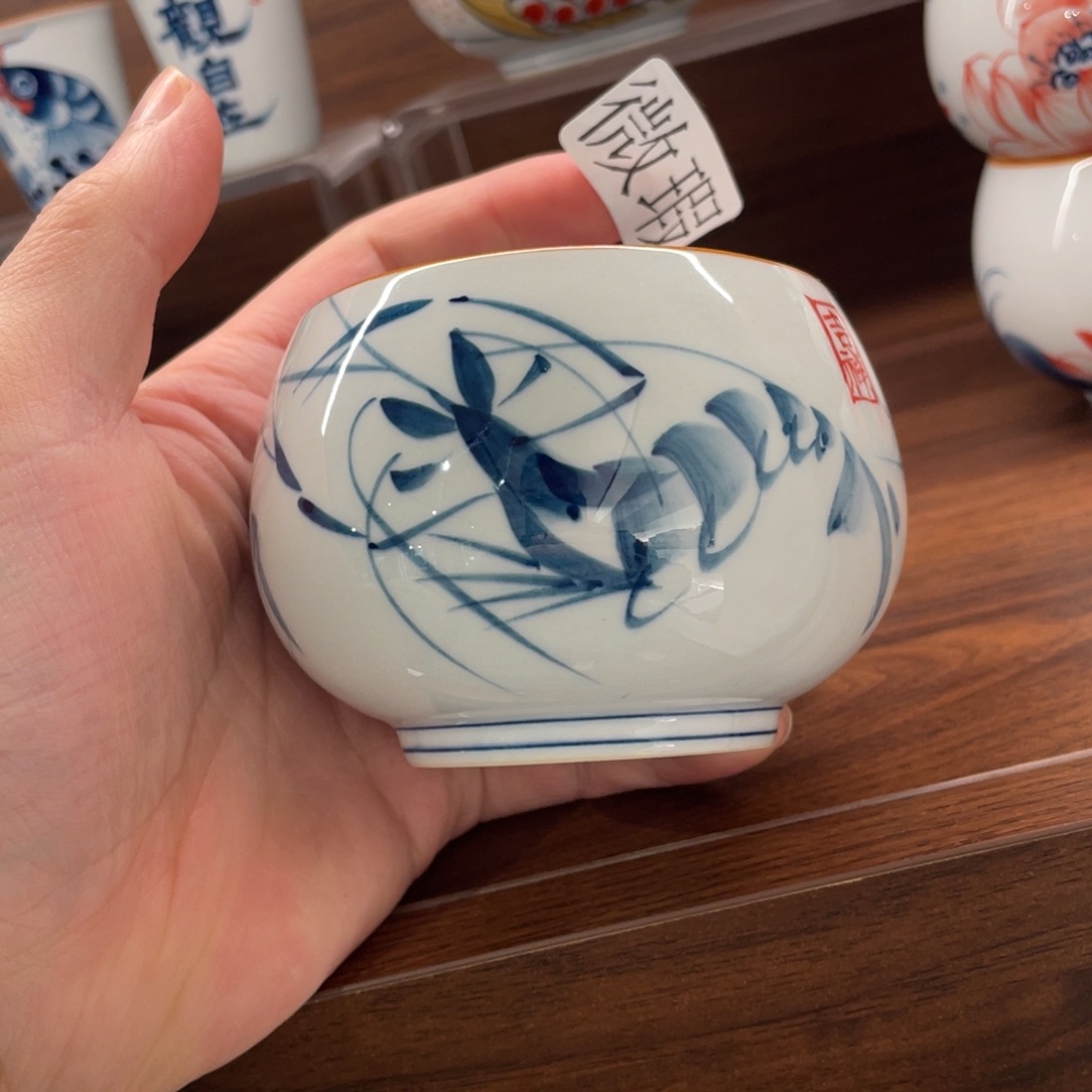 釉下手绘茶具微瑕