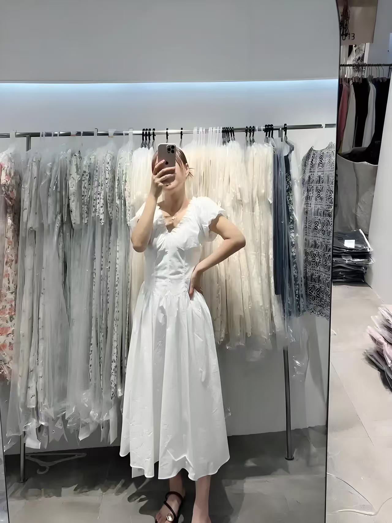 法式茶歇裙设计师森系连连衣裙孤品300-400