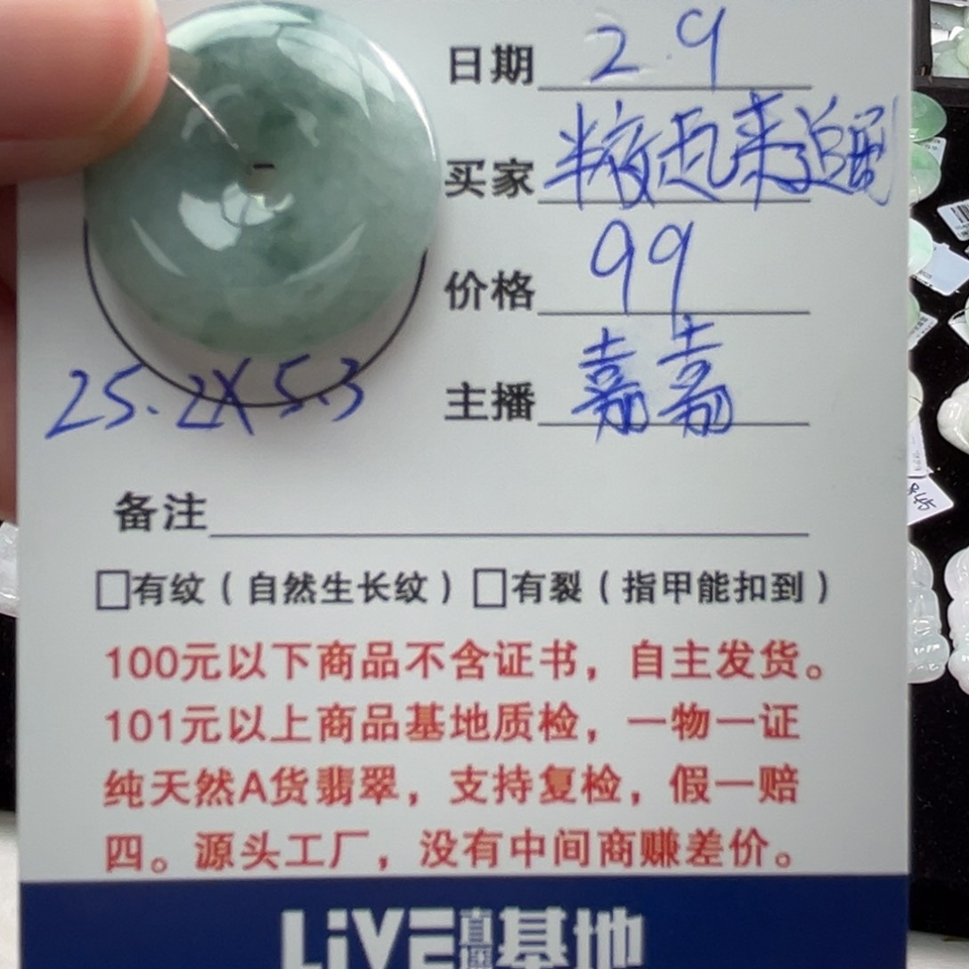 翡翠颈饰未镶嵌-****剧平安扣