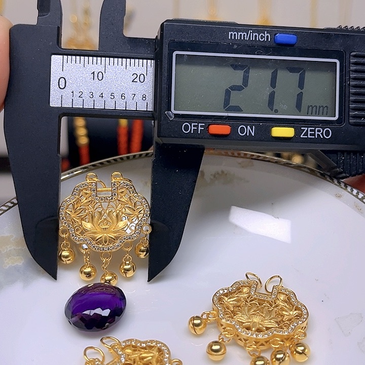 紫晶颈饰银S925镶嵌紫晶925镶嵌24