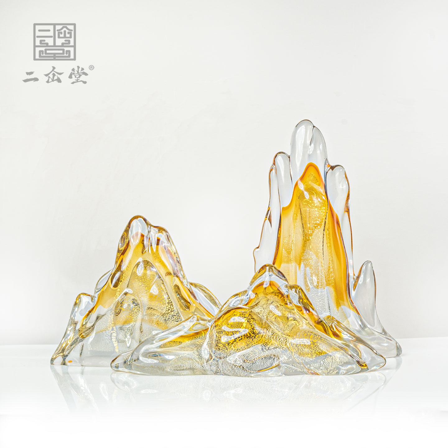 二仚堂淄博琉璃《观山摆件》李文鹏纯手工工艺品非遗新中式