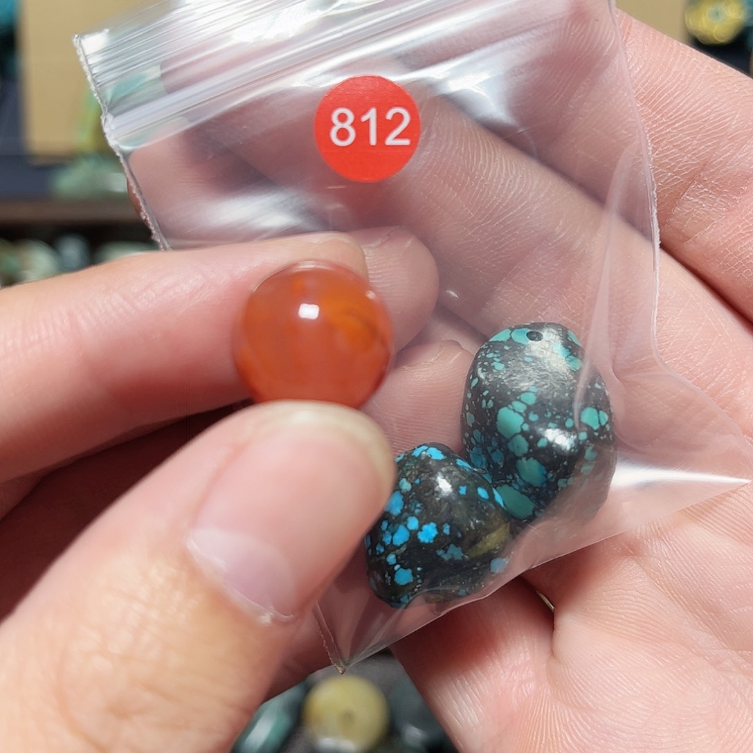 波***澜玛瑙/玉髓未镶嵌圆珠桶珠老型手串！！