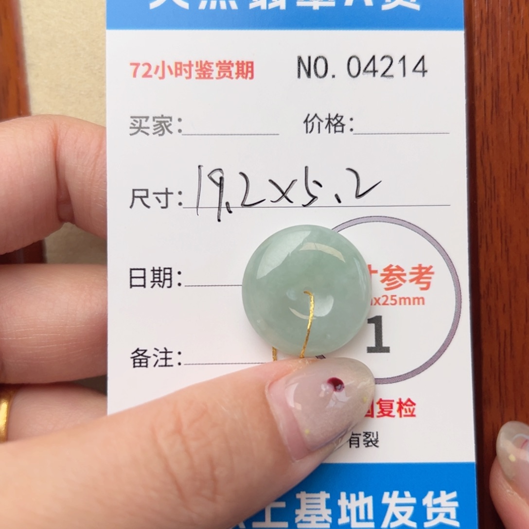 翡翠颈饰未镶嵌平安扣4214