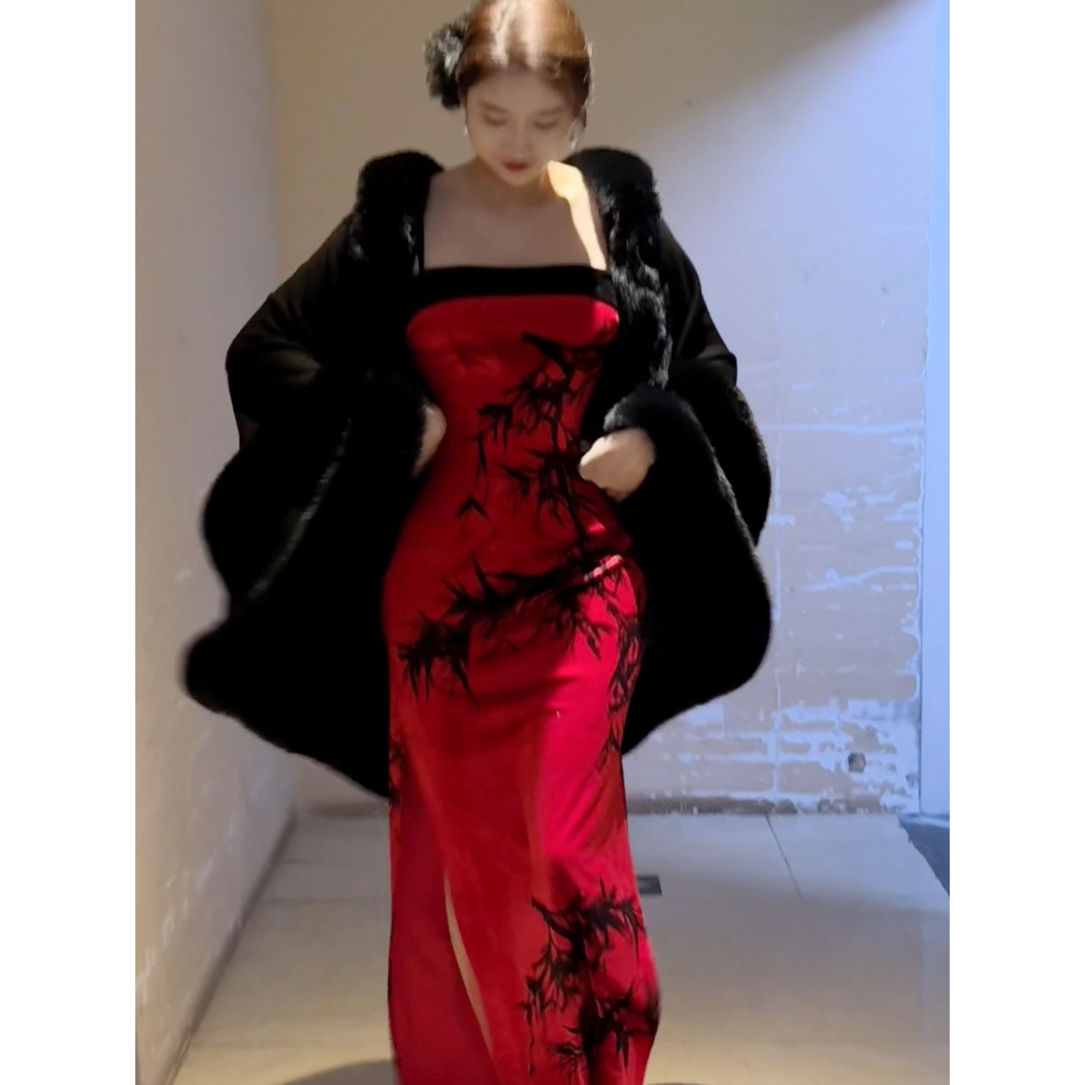 【红竹吊带】肆意新中式旗袍结婚敬酒服订婚连衣裙高级感晚礼服