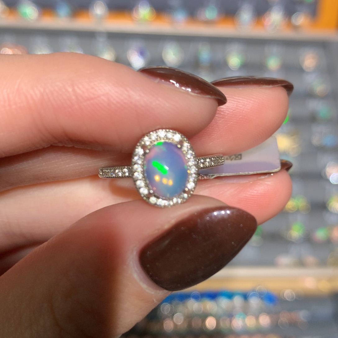 银S925镶嵌欧泊戒指t