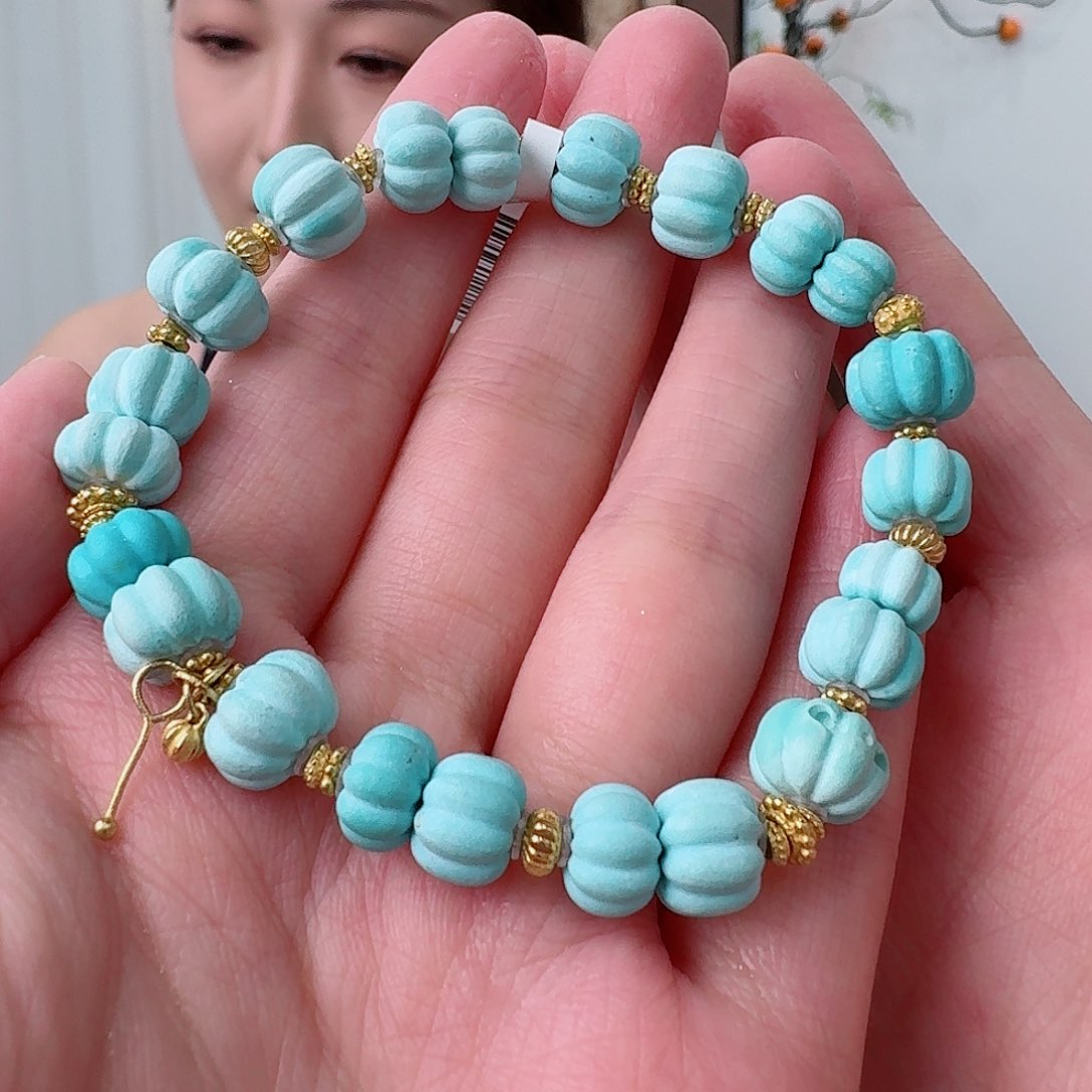 18K金镶嵌绿松石珠宝奇石