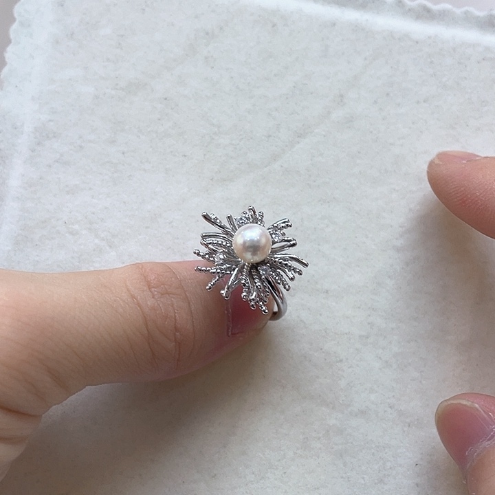 戒指银S925镶嵌海水珍珠